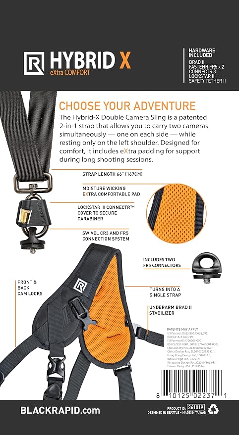 BLACKRAPID Camera Strap for 1 or 2 DSLR, SLR and Mirrorless Cameras