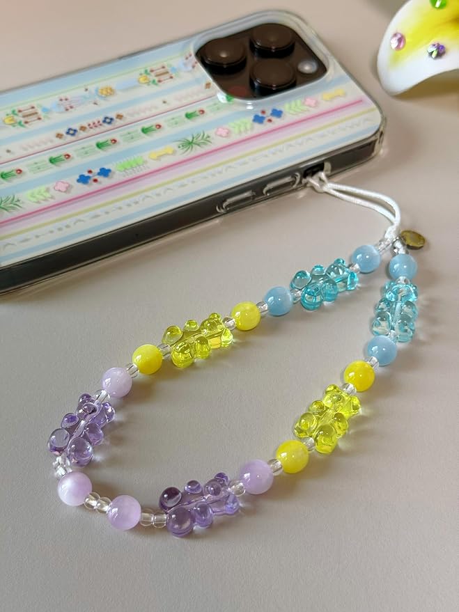 Drawwind Phone Charm Beaded Wristlet Strap Universal Cell Phone Lanyard Cute