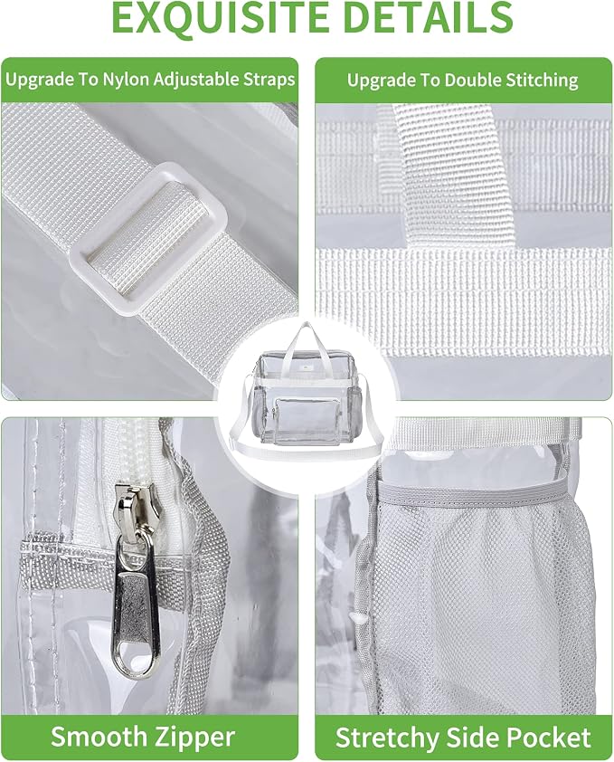 MAY TREE Clear Bag for Stadium Events 12×6×12 Clear Tote Lunch Bag