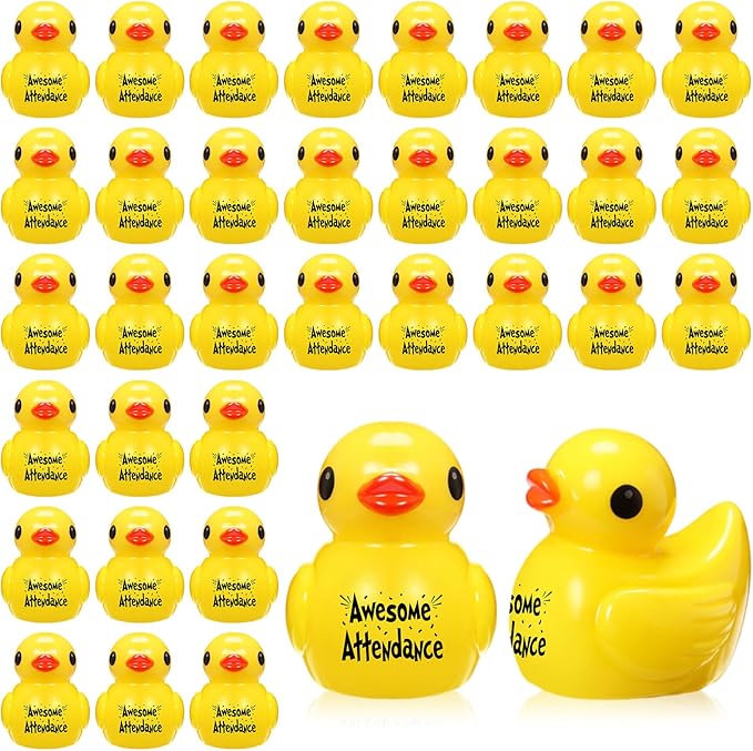 Skylety 50 Pcs Awesome Attendance Resin Duck, Perfect Attendance Awards
