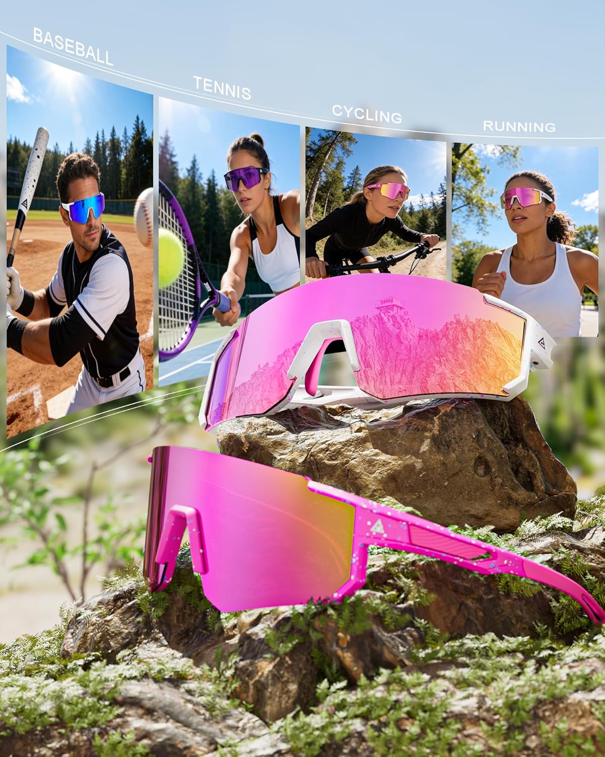 Polarized Sports Sunglasses | UV400 Protection for Men & Women - Ideal for Cycling & Running