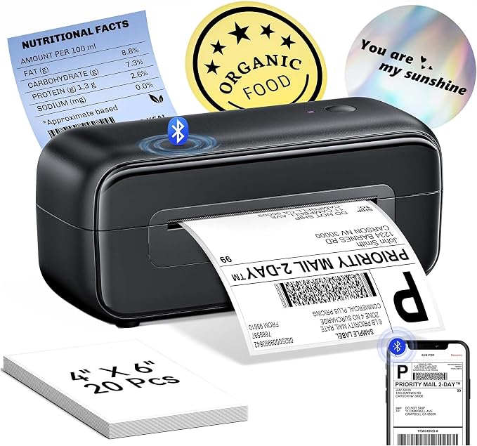 Phomemo Shipping Label Printer- 4x6 Bluetooth Thermal Address Label Printer