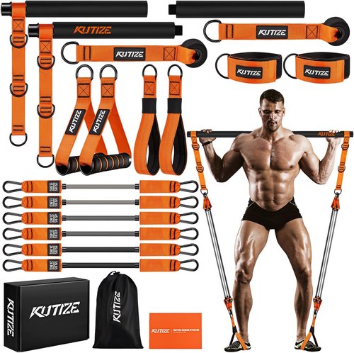 KUTIZE Pilates Bar Kit - Heavy Duty Resistance Bands for Full Body Workout | Portable Home Gym Equipment