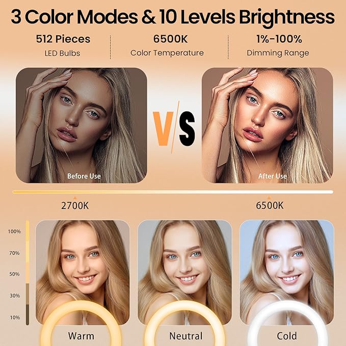 18" Foldable Ring Light with Stand