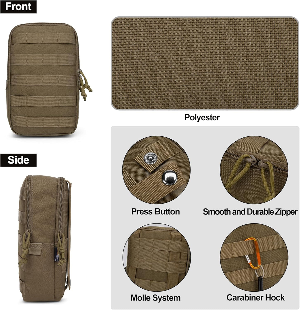 Mardingtop Molle Tactical Utility Pouch, EDC Admin Pouch Bag, Molle Attachment Military Modular Attachment