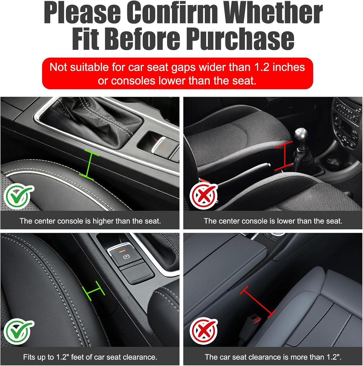 Car Seat Gap Filler Organizer, Universal Premium Leather Car Gap Filler with Card Slots for Front Seat Between Car Seat and Console Hold Phone, Sunglasses, Keys, fit for Car Suv Truck (2)