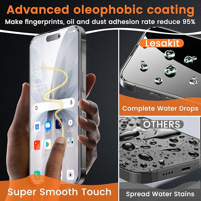 Lesakit 4 Pack Privacy Screen Protector