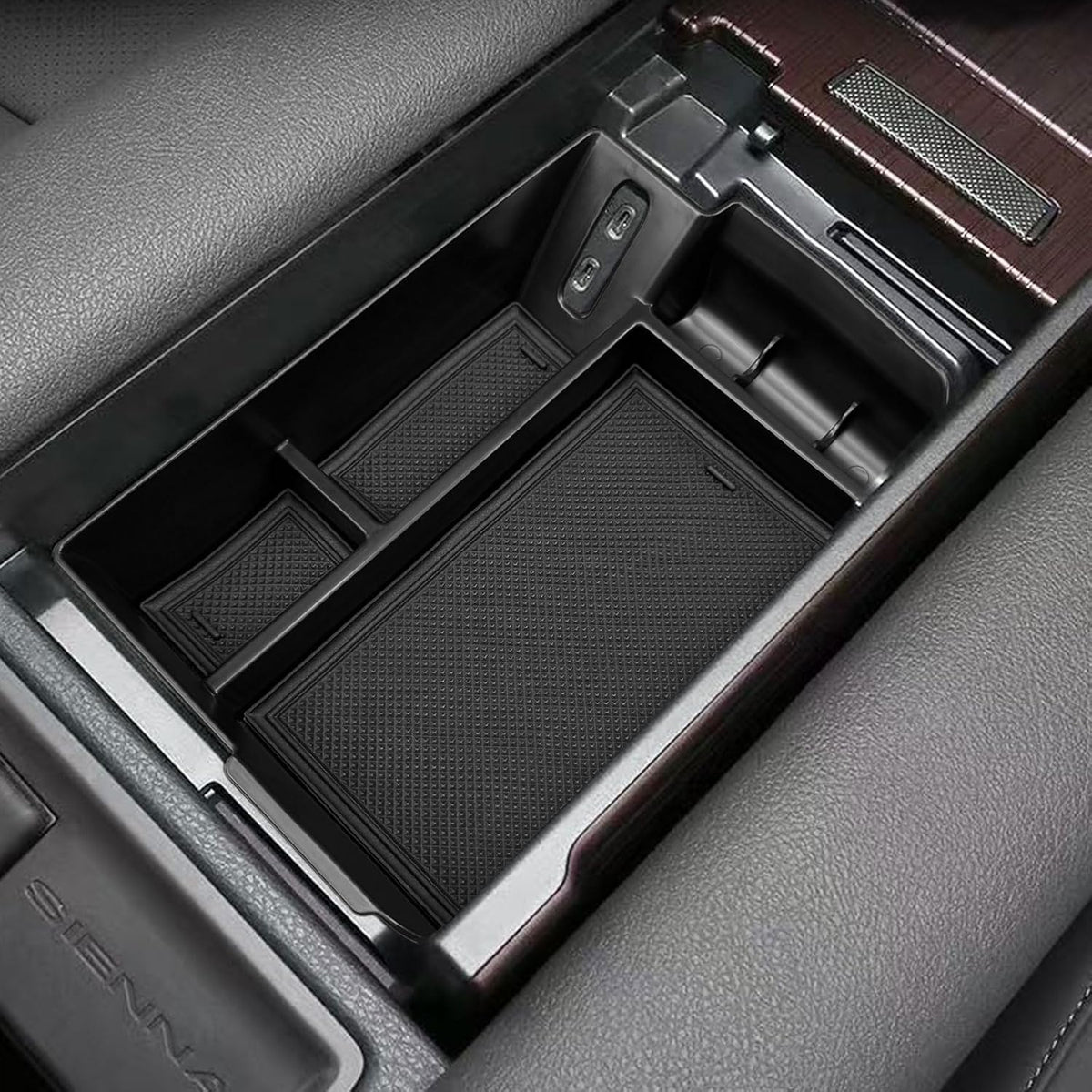 Zxiaochun Center Console Organizer Compatible with 2021-2026 Toyota Sienna Accessories, Armrest Box Secondary Storage, Center Console Tray ABS Plastic