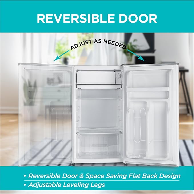 BLACK+DECKER 3.2 Cu. Ft. Compact Refrigerator, Energy Star, BCRK32W, White | Energy Star Certified Small Refrigerator, Single Door Mini Fridge with Chiller Compartment, Personal Fridge for Home or Dorm
