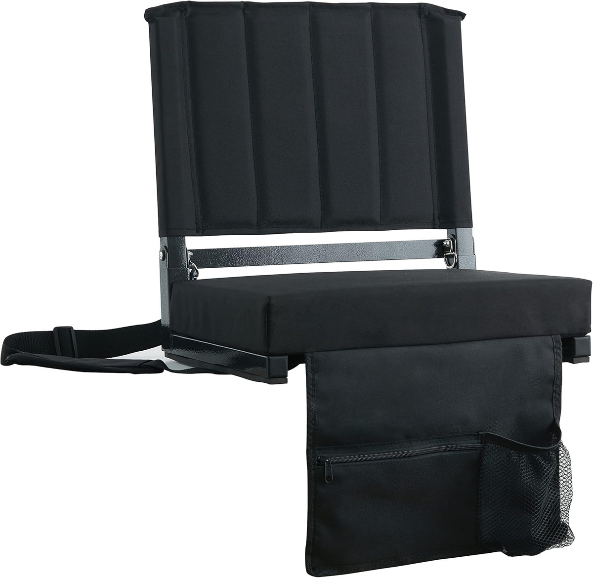Sport Beats Stadium Seats - Comfortable Bleacher Chairs with Back Support & Cushion | 2-Pack, Black, 17" W x 12" D x 16.5" H