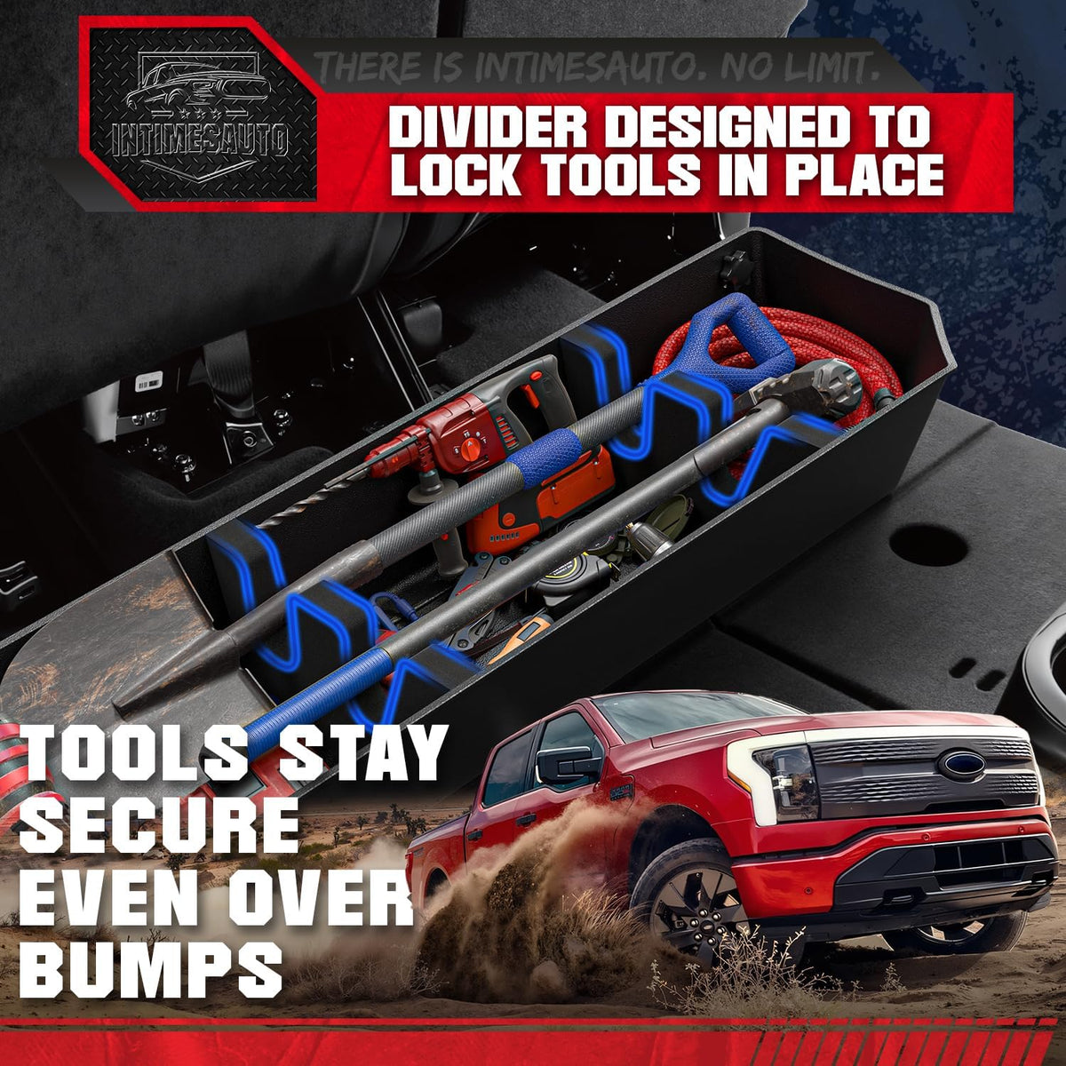68-Liter Underseat Storage for 2015-2026 F-150 SuperCrew & 2017-2026 F-250/F-350 Super Duty – 3D Laser Scanned, Modular ABS Box