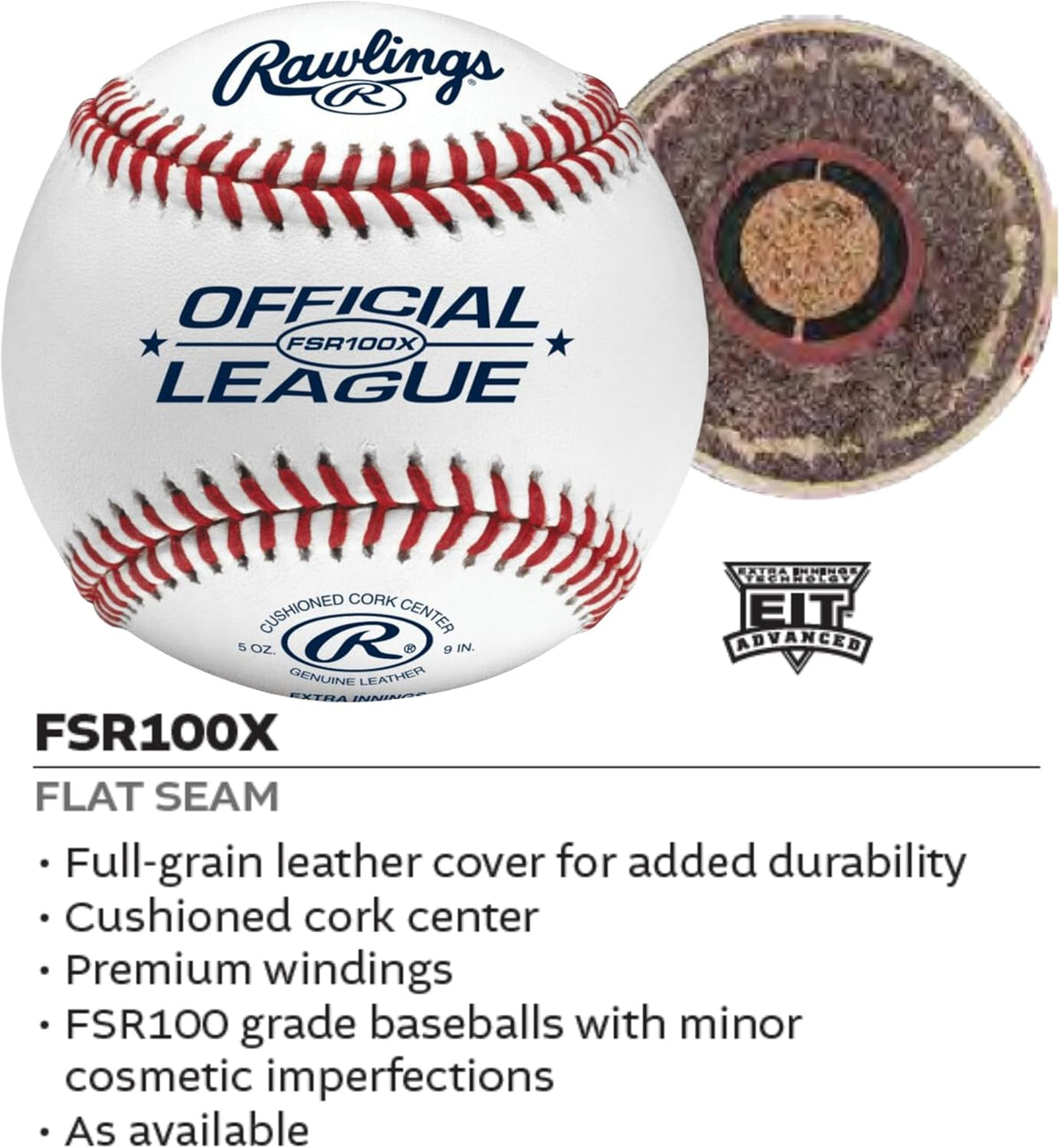 Rawlings Official League Practice Baseballs - FLAT SEAM Design | 12 Count FSR100X