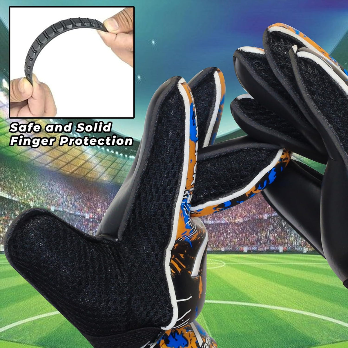 Regine Switzerland Soccer Goalie Gloves - Strong Grip Football Goalkeeper Gloves for Kids & Adults