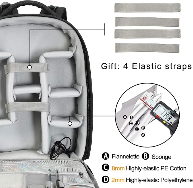 Cwatcun Camera Backpack with Rain Cover, Tripod Holder, USB Port, 15.6" Laptop