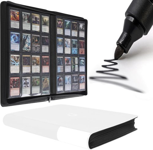 D DACCKIT Card Binder - 16 Pocket Ringless Album for 1024 Trading & Sports Cards | Classic White
