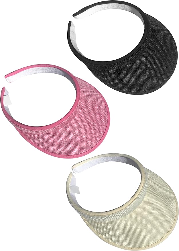 3 Pieces Clip On Visors Women Men Visor Sun Hats Hat Outdoor Sports Golf Beach Travel Tennis Cap