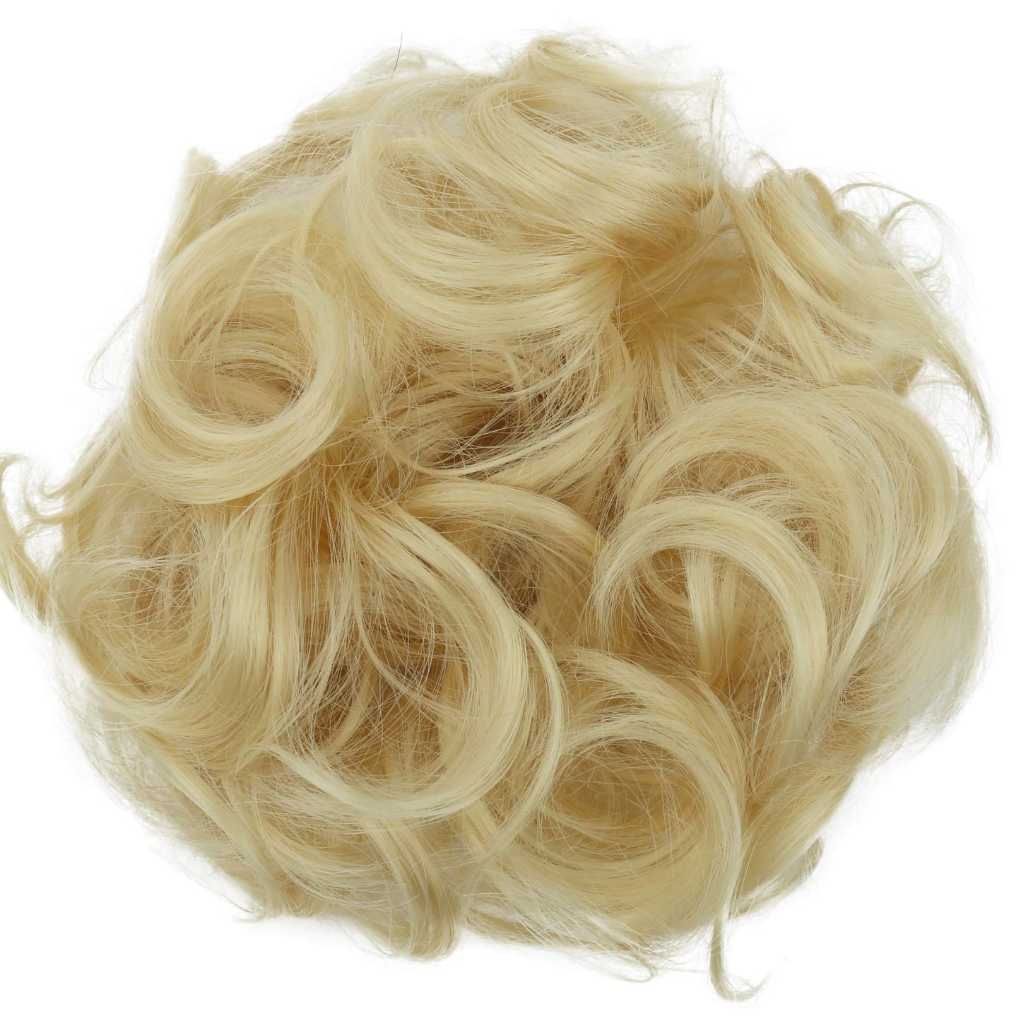 Caisha Big Hairpiece Scrunchy Updo Bridal Hairstyle Curly Messy Bun Platinum Blonde G11E
