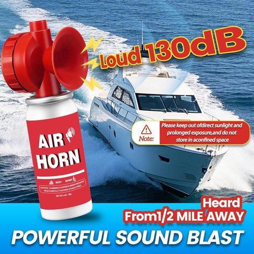 Boat Air Horn - 130DB Loud Mini Safety Horn for Self Defense & Emergencies | 1.4oz, 2 Pack