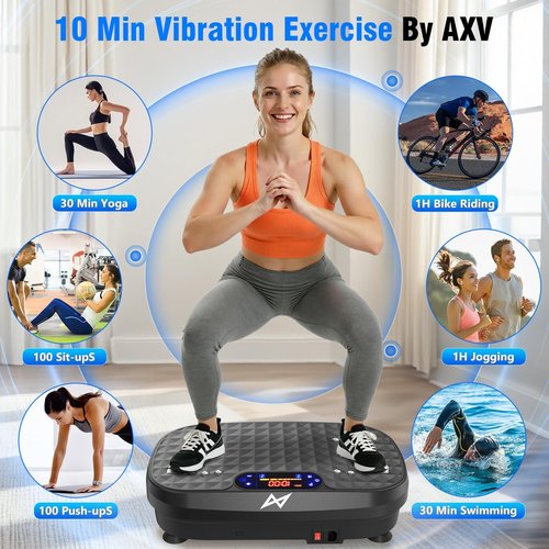 AXV Vibration Plate - Full Body Fitness Machine for Weight Loss & Fat Burning | Home & Gym Use