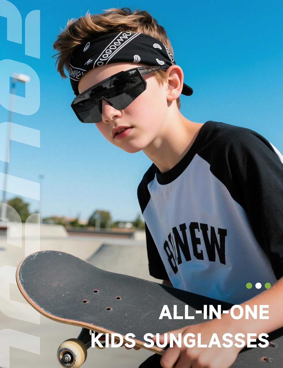 Skiennix Kids Polarized Baseball Sunglasses - UV Protection Sports Eyewear for Ages 3-12