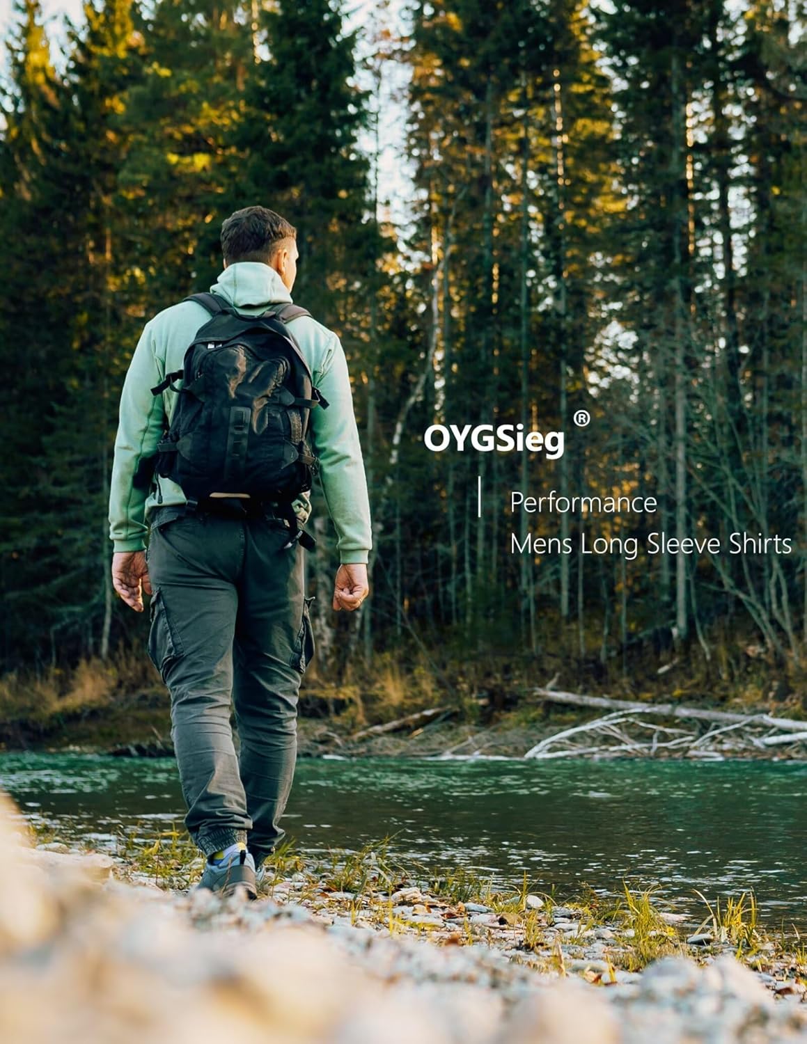 OYGSieg Men's Athletic Hoodies - Long Sleeve Fishing Shirt with UPF 50+ UV Sun Protection | Stylish & Functional