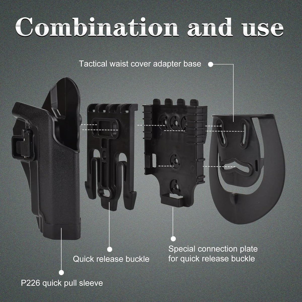QLS Kit Quick Locking Belt Accessories Holsters Locking System Accessories Quick Connect Drop Leg Holster and Belt Accessories Platform Attachment Mid-Ride Universal Belt Loop