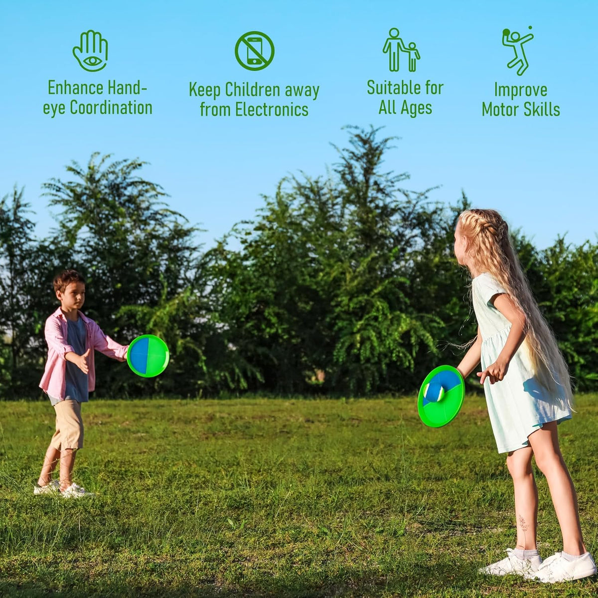 Toss and Catch Ball Game | Perfect Outdoor Toy for Kids Ages 4-8 - Ideal for Beach, Pool & Yard Fun