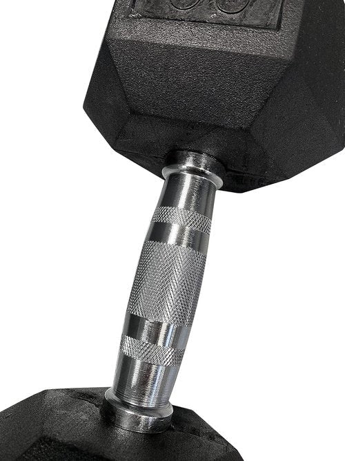 GYMENIST Hex Rubber Dumbbell - Heavy Metal Handles for Effective Workouts | Available as Single or Set of 2