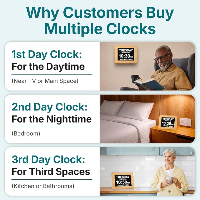 American Lifetime New 2026 Dementia Clock Large Digital Clock
