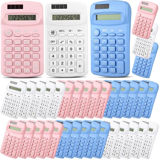 Flutesan 30 Pack Pocket Calculator Small Battery Powered Bulk Mini Size 4