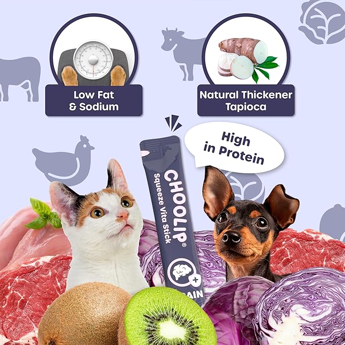 Bundle | Kidney + Brain Pouches. 14 Squeeze Vita Sticks (7 Kidney + 7 Brain) with Essential multivitamins. [Both Products are for Cats & Dogs of All Life Stages]