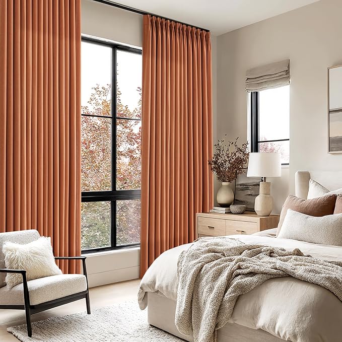 Memory Trained Pinch Pleated Curtains 96 Inches Long, Viral Linen Pinch Pleat