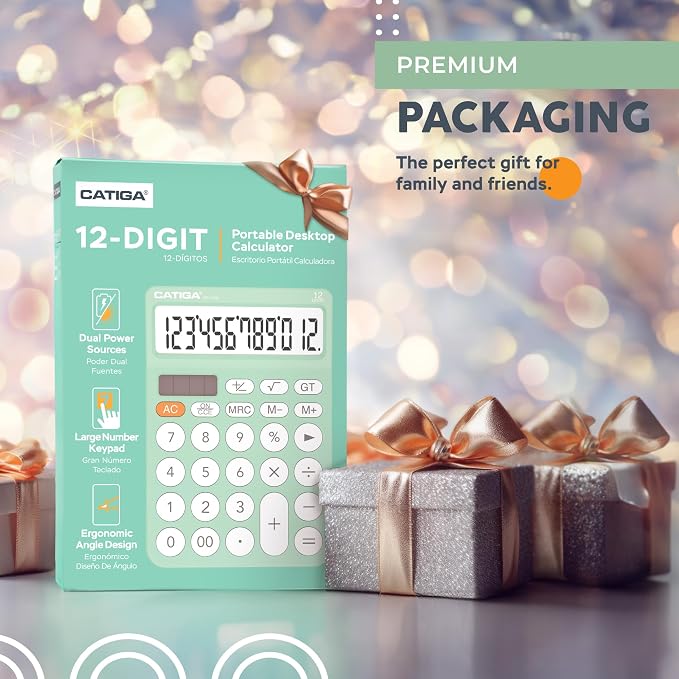 CATIGA 12 Digit Desktop Calculator Basic Desk Calculator