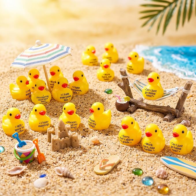 Skylety 32 Pcs Funny Office Supplies Mini Resin Ducks