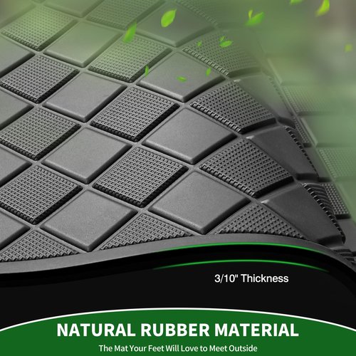 Cartalia Golf Cart Floor Liner Mat 8mm Thick Rubber Full Coverage Fit for Club Car Precedent 2004-2025 / Onward & Tempo 2017-2024 / Villager & V4L 2019-2025 Cart Non-Slip Mats Replacement - Black Trim