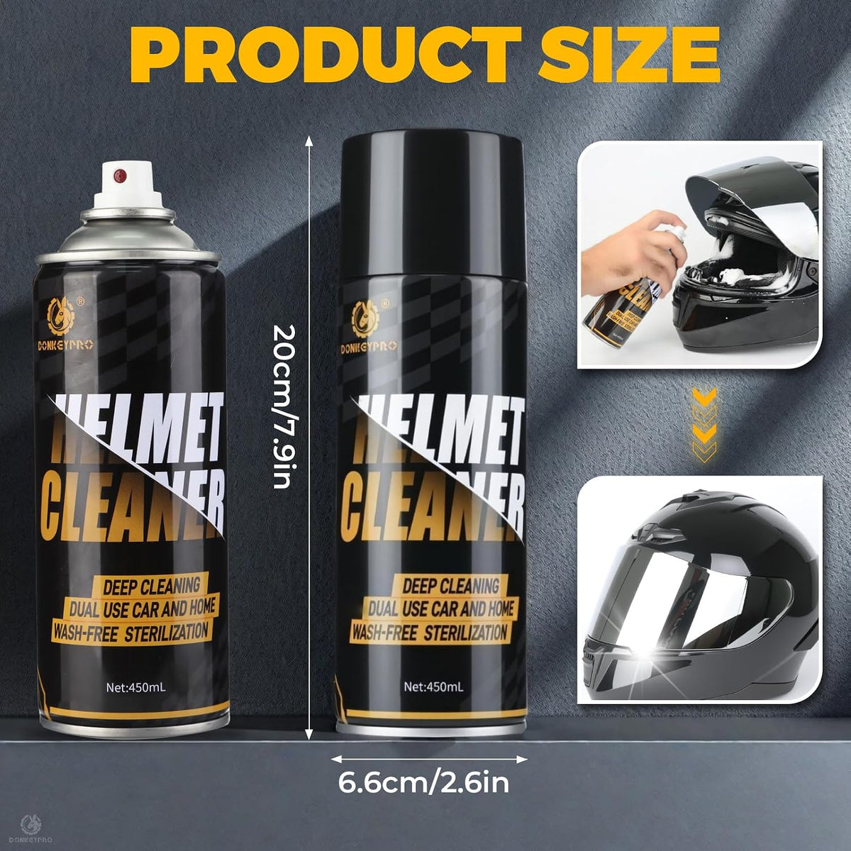 DONKEYPRO Car Interior Foam Cleaner 450ML | New Powerful Multi-Purpose, For Seats, Leather, Helmet Care, Fabric, Upholstery & Carpet, Deep Cleaning Magic Foam