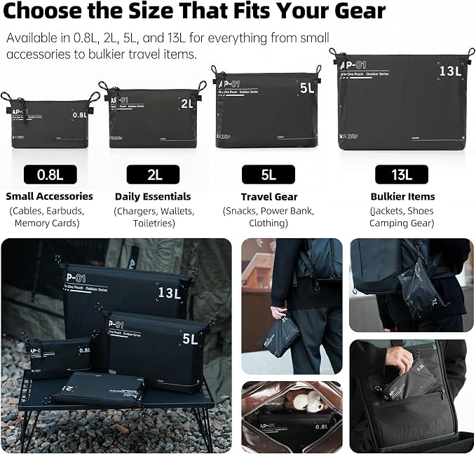 AMBITFUL AP-01 Water-Resistant Organizer Pouch, Ultra-Light Travel Storage Bag