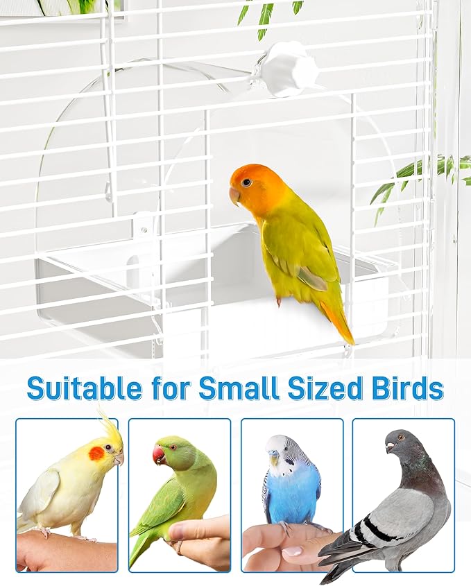 BUCATSTATE Hanging Bird Bath for Cage with Cover, 3 in 1 Multifunction Bird Bath/Bowl/House, Bird Cage Accessories Suitable for Small to Medium Birds, Like Lovebirds, Finches, Parakeets, Mannikin