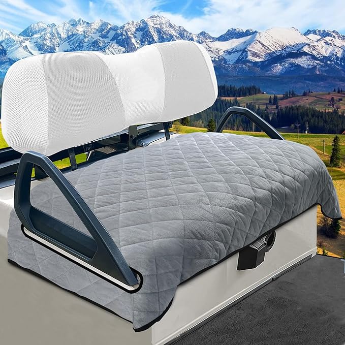 YOKYHOM Golf Cart Seat Covers, Golf Cart Seat Towel Blanket, Short Plush Surface, Soft and Comfortable, Suits EZGO, Yamaha, Club Car and Other 2-Seat Golf Carts, 51"x 30.5", Light Gray