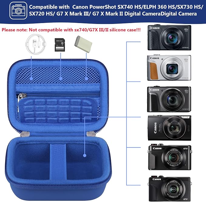 Hard Carrying Case for Canon PowerShot SX740 HS/ELPH 360 HS/ SX730 HS/ SX720