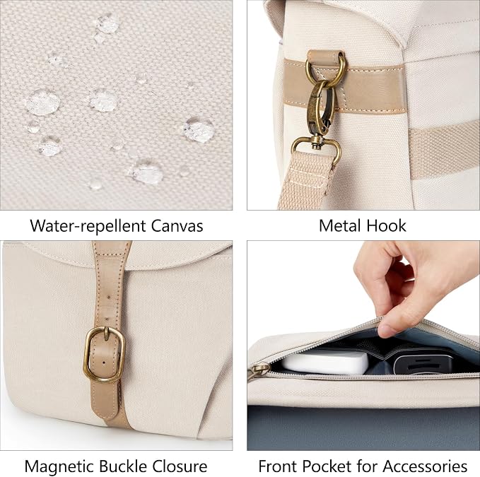 BAGSMART Camera Bag, SLR DSLR Canvas Crossbody Camera Case, Compact Camera
