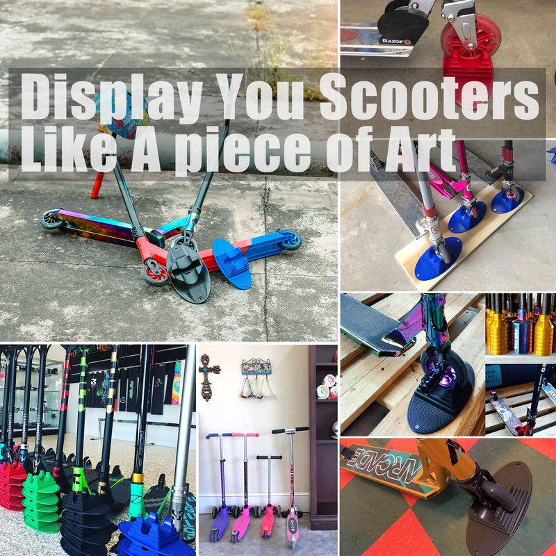 VOKUL Scooter Stand Parking Kick Scooter Holder Stand fit Most Scooters for 95mm -125mm Scooter Wheels - Multiple Scooters, Stable Base,Organize Scooters, Works Perfect