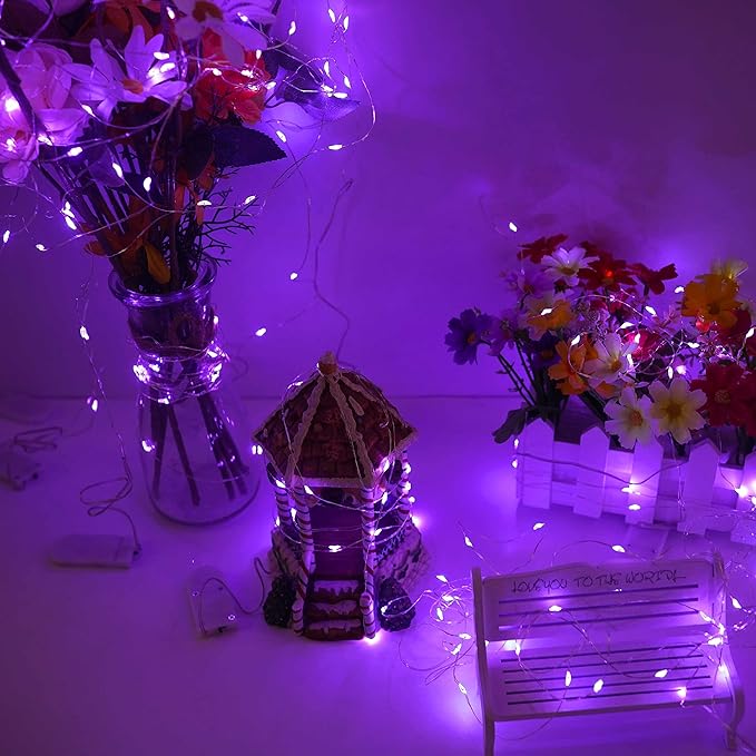 15 Pack 30 LED Micro Starry String Lights Battery Operated(Included),Fairy Waterproof Silver Wire Lights,for DIY Party Garden Wedding Table Indoor&Outdoor Decorations