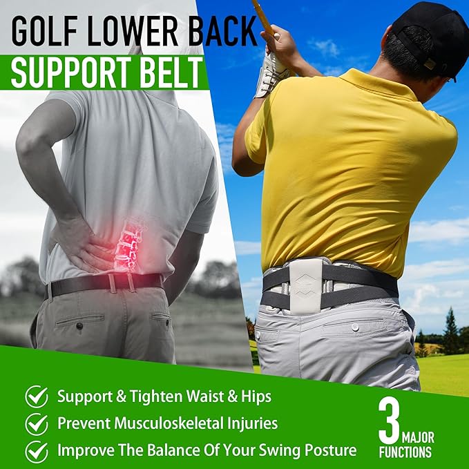 GAIARENA Golf Lower Back Support Belt for Golfers Swing Training Equipment Support & Tighten Waist & HIPS, Protect Lower Back, Prevent Musculoskeletal Damage