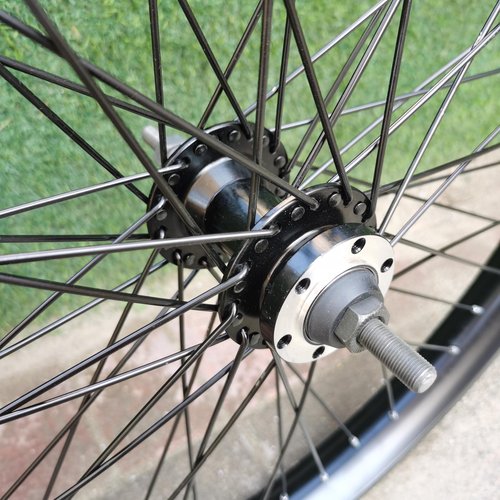 DONSP1986 26 inch x 1.85" Heavy Duty Bicycle Rear Wheel Rim 12 Gauge, Double Wall Aluminum Alloy 48 Spokes Wheel, 26" Bike Rear Rim 135mm (Black) Disc Brake