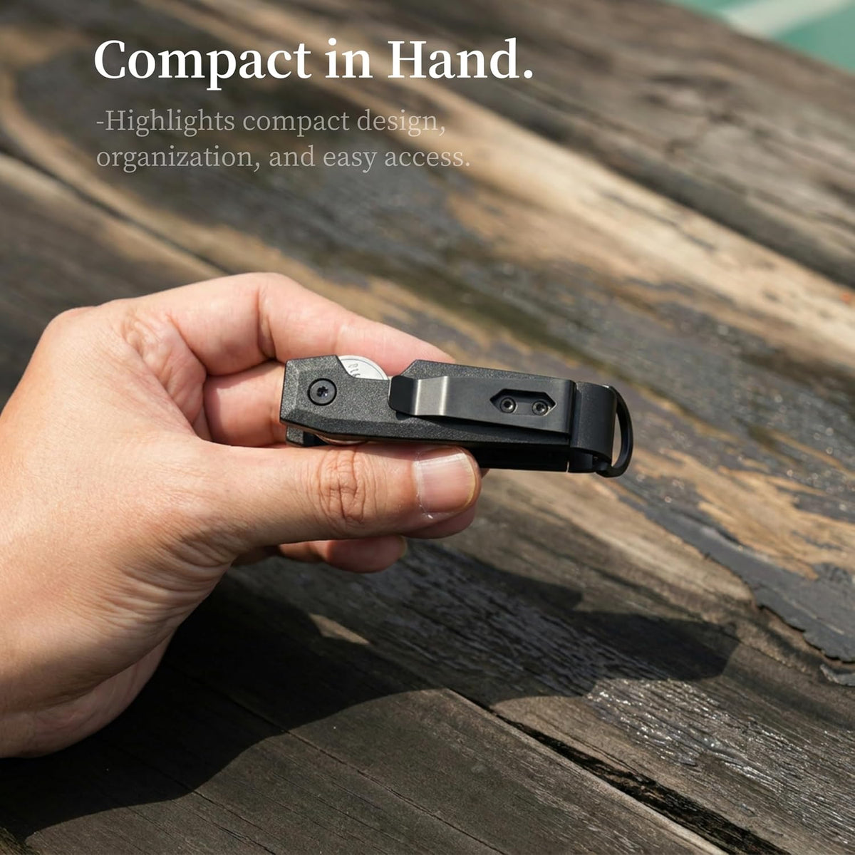 Compact Aluminum Key Organizer Holder with Pocket Clip.