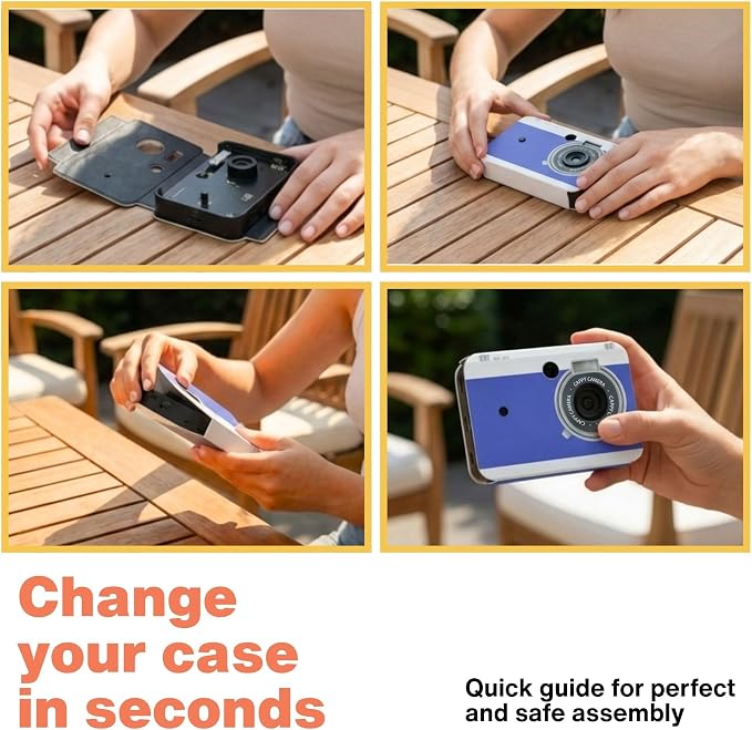 Interchangeable Replacement Case – Nostalgic Blue Retro Aesthetic Snap-On Cover
