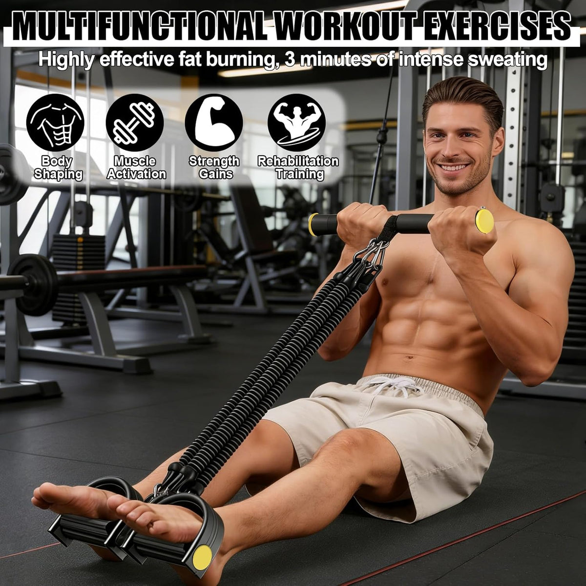 Pedal Resistance Band by [Brand Name] - Non-Slip Foot Pedals for Abdominal, Arm & Leg Workouts | Adjustable Design