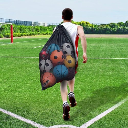BROTOU Extra Large Sports Ball Bag - Mesh Design with Adjustable Shoulder Strap | Holds Soccer, Basketball, Volleyball (30” x 40”)