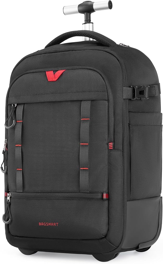BAGSMART Rolling Camera Bag for DSLRs, Professional Large Camera Backpacks for